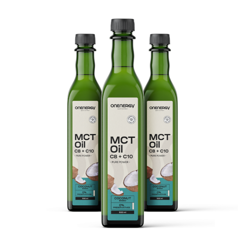 3x MCT C8:C10 Premium кокосово масло, общо 1500 мл