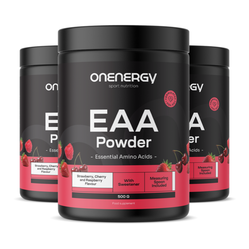 3x EAA на прах - малина, череша, ягода, общо 1500 г